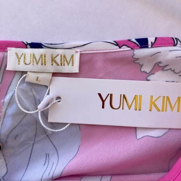 Anthropologie Yumi Kim NEW Pink Eastern Garden Floral One Shoulder Mini Dress L - Picture 5 of 14